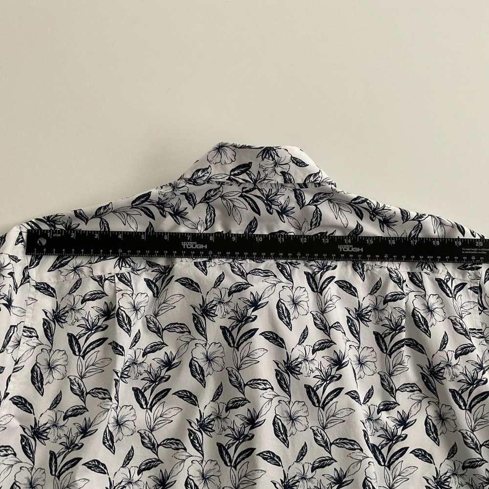 Nautica Short Sleeve Button Down Floral Shirt XXL White Stretch Hawaii Resort - Picture 8 of 11